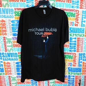 Michael Buble 2021 Tour T Shirt Size XL Black Double Sided Tour Dates